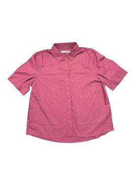 Simons Contemporaine Label Short Sleeve Button-Front Pink Blouse